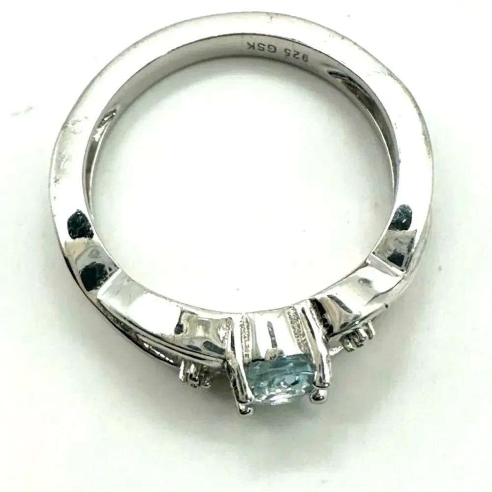 GSK Sterling Silver Ring Pinkie Size 5 Gem Stone Kings Retro Vintage Minimalist
